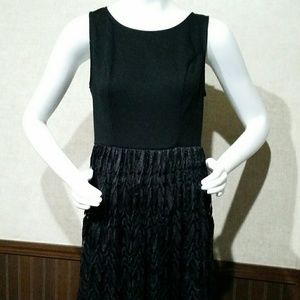 Black Tank Lacey Skirt Dress by Xhiliration Size L